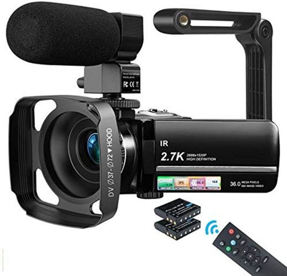 Product MELCAM Videocámara UHD 2.7K Camcorder 36MP Vlogging Youtube Cámara IR Visión Nocturna