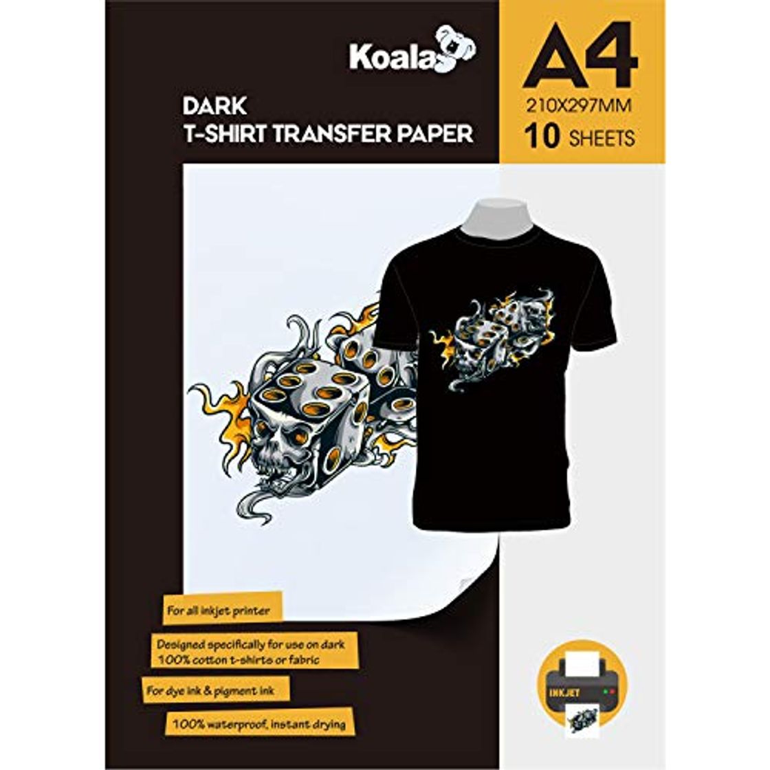 Producto KOALA Papel de transferencia de tinta para camisetas de oscuros