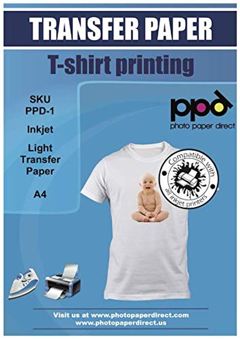 Products PPD A4 x 5 Hojas de Papel de Transferencia Térmica Para Camisetas