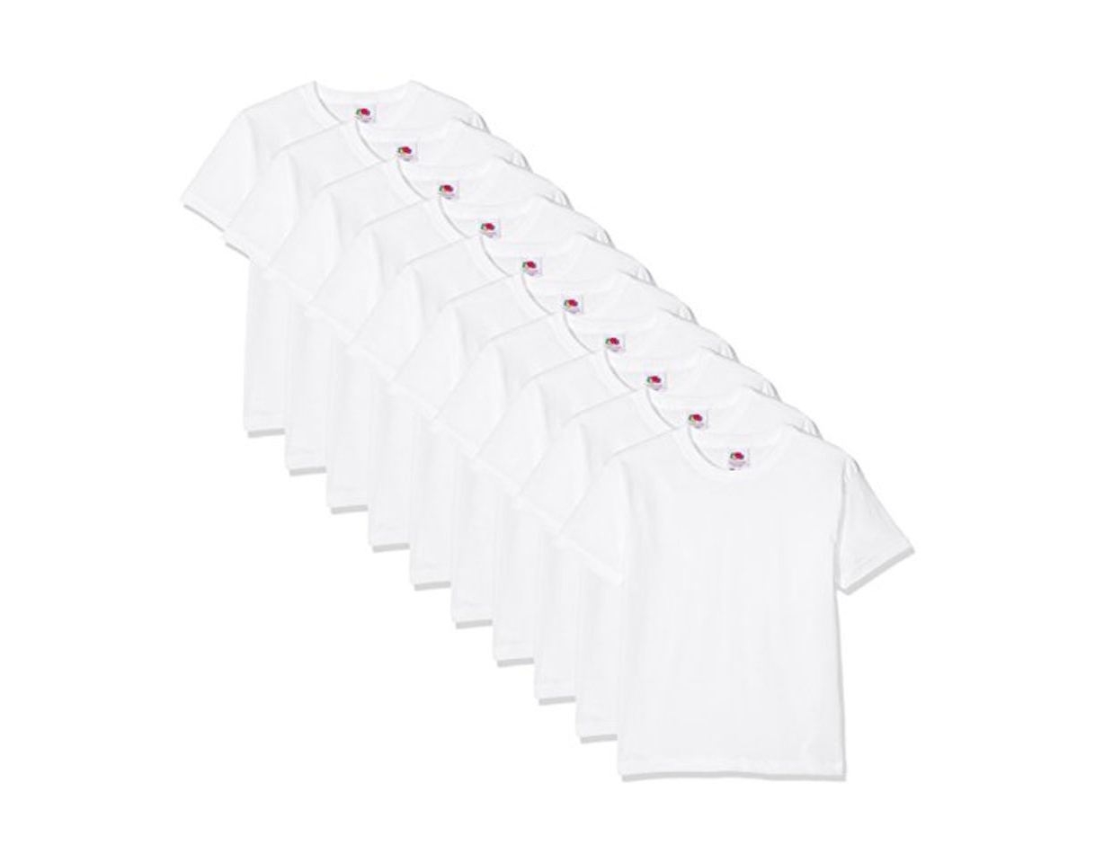 Products Fruit of the Loom Kids 10 Pack T-Shirt Camiseta, Blanco, 14-15 Años