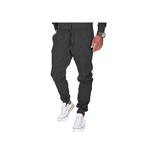 MERISH Pantalones Jogger Hombre Deportivos Joggers Modell 211 Negro L