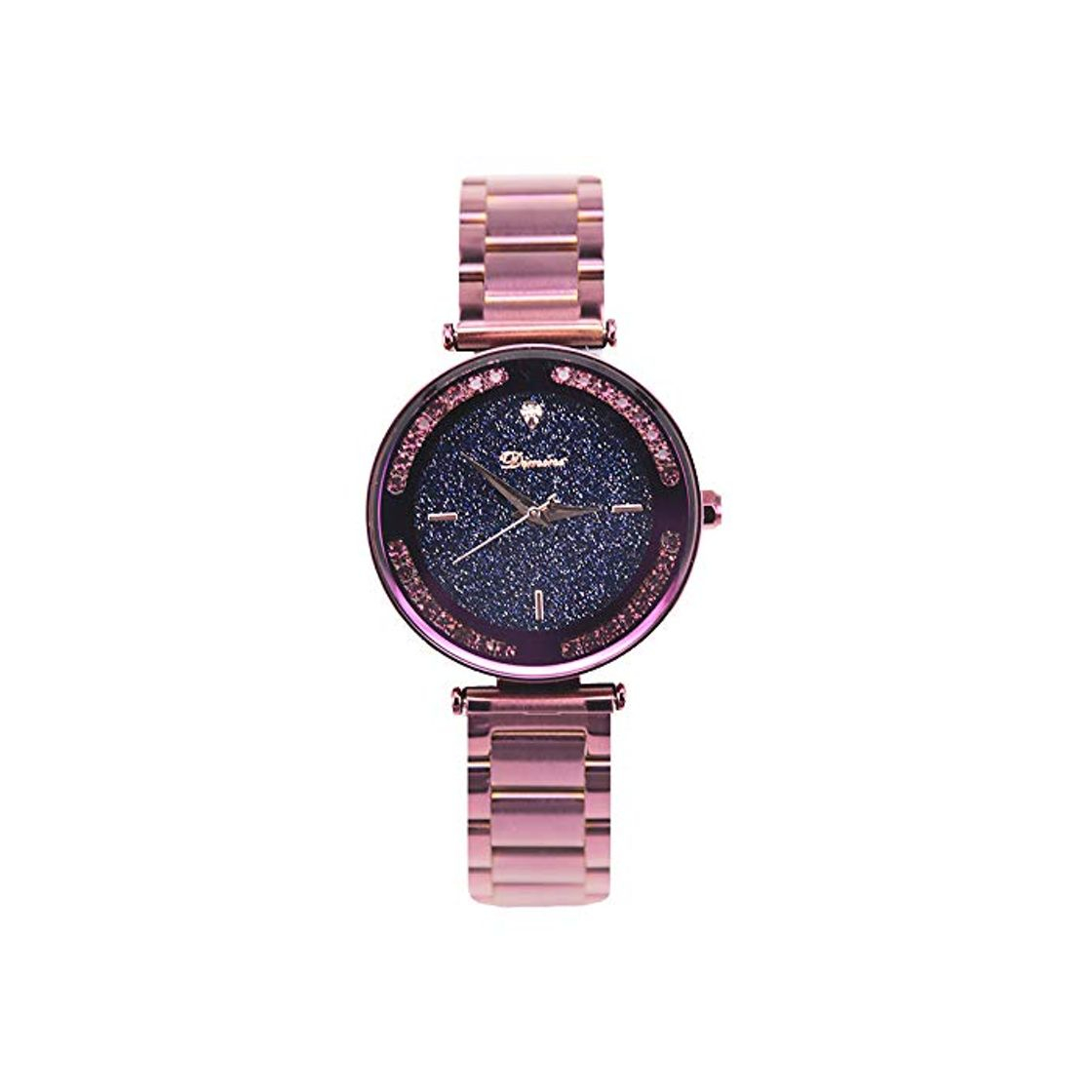 Moda Tendencia de Moda Impermeable Simple Reloj feminidad Dama púrpura Acero con Mesa de Moda de Strass