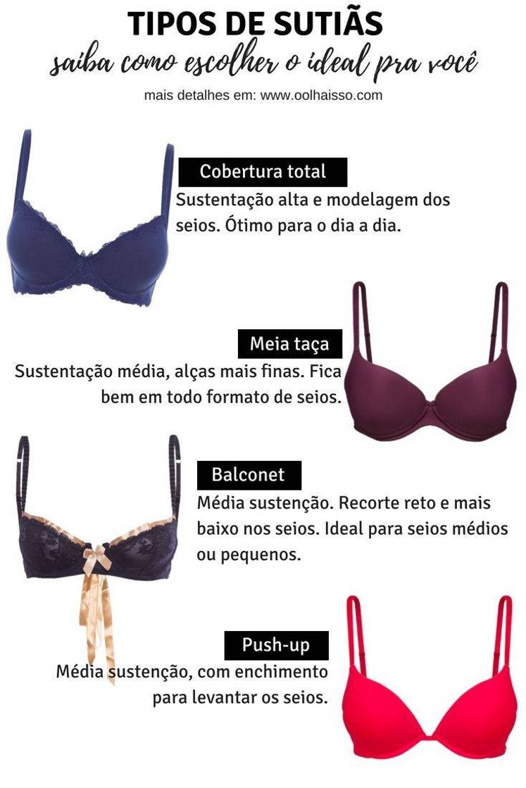 Fashion Tipos de Sutiãs 👙