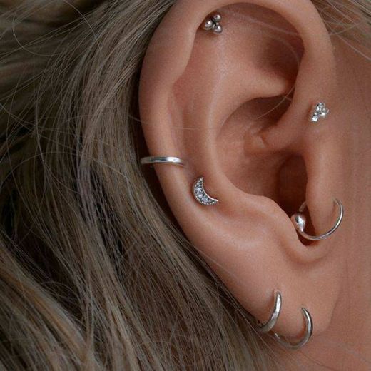 projeto de piercings na orelha- prata 