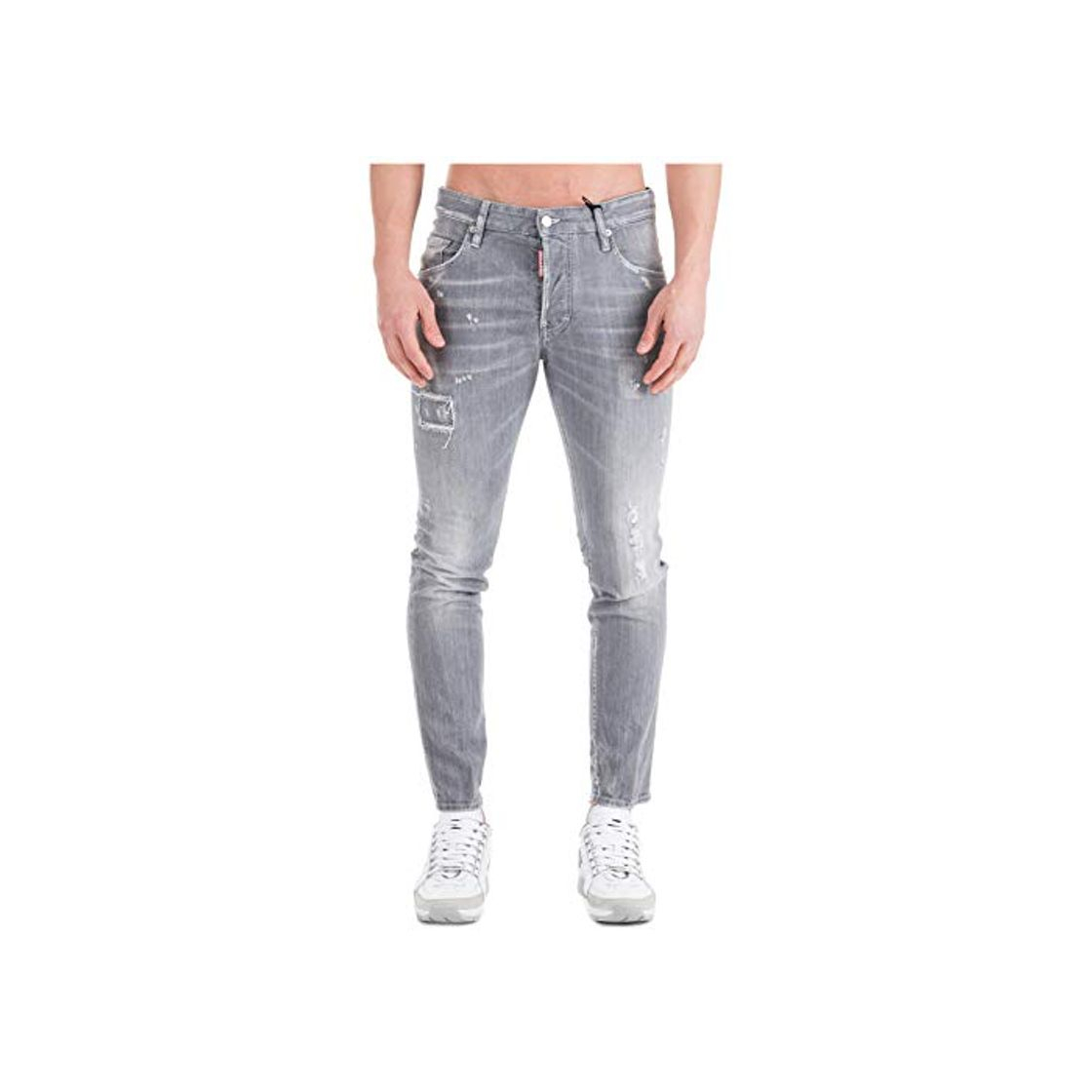 Moda Dsquared2 Vaqueros Jeans Denim de Hombre Pantalones Skater Gris EU 52