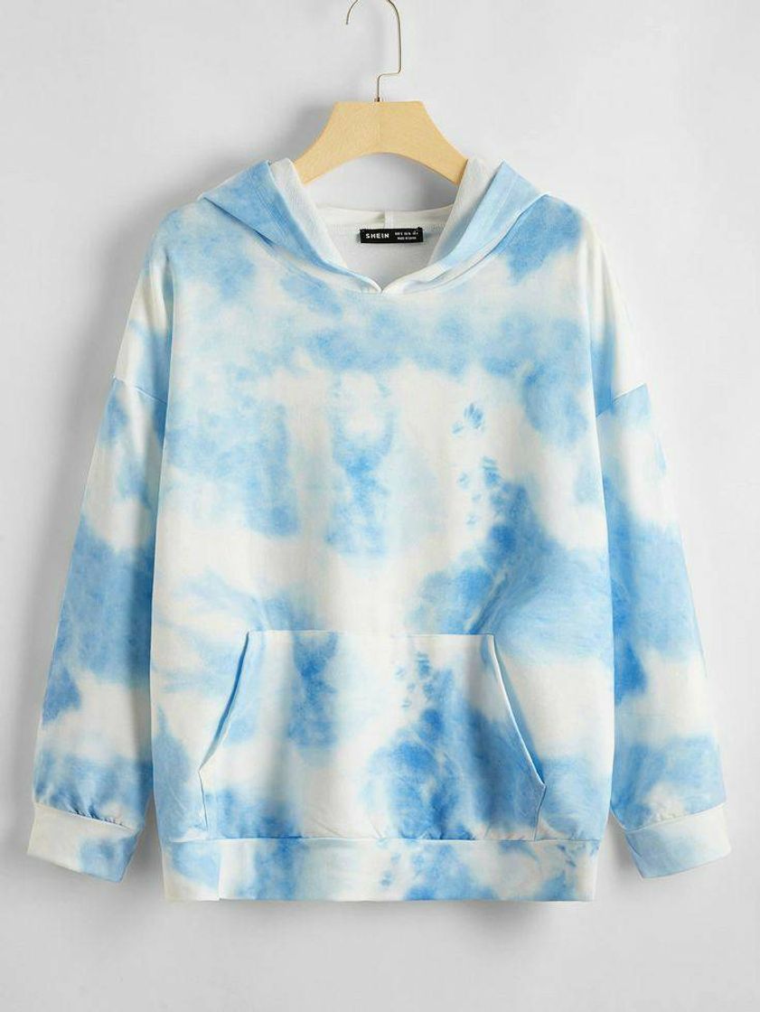 Moda Blusa de moletom estampa tie dye da Shein