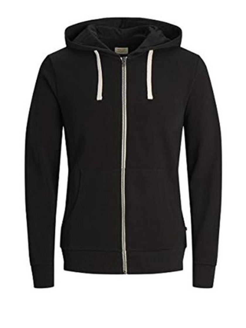 Social Jack & Jones Jjeholmen Sweat Zip Hood Noos Sudadera, Negro