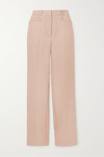 Cropped houndstooth woven straight leg pants Alexachung
