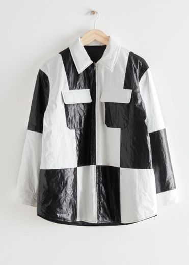 Oversized Colour Block Overshirt - Black White - Overshirts - & Other ...