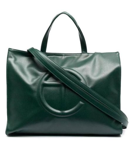Telfar green shopping bag