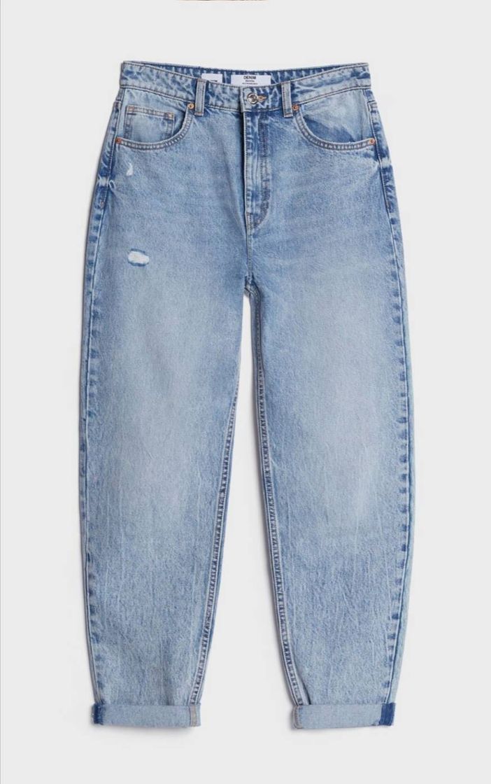 Social Mom jeans mezclilla clara