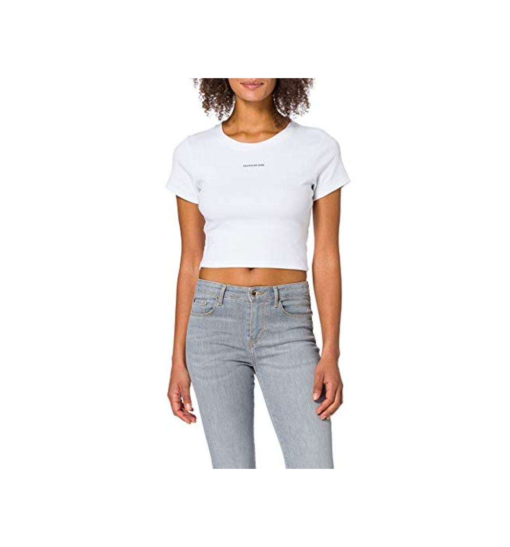 Social Calvin Klein Jeans Micro Branding Crop Rib Top Camiseta
