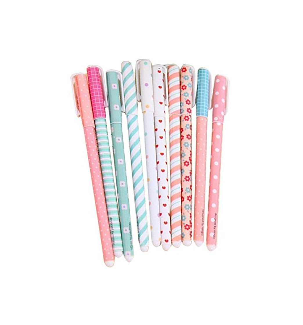 Social Cdet 10X Pluma de Gel Floral útiles Escolares canetas papelería Escolar Plumas