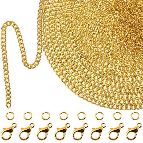 33 Pies de Cadena de Enlace Chapado de Oro Collar de Cadena