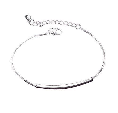 Hosaire Pulsera de Plata Doblada Diámetro 60mm Pulsera de Cadena de Moda