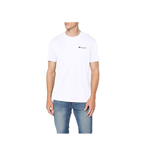 Champion Classic Small Logo para Hombre Camiseta, Blanco