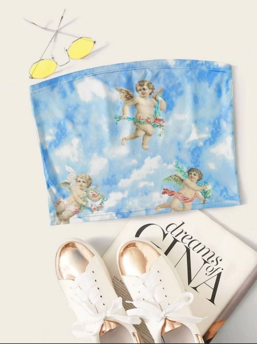Social Top de tubo con estampado Tie Dye Angel