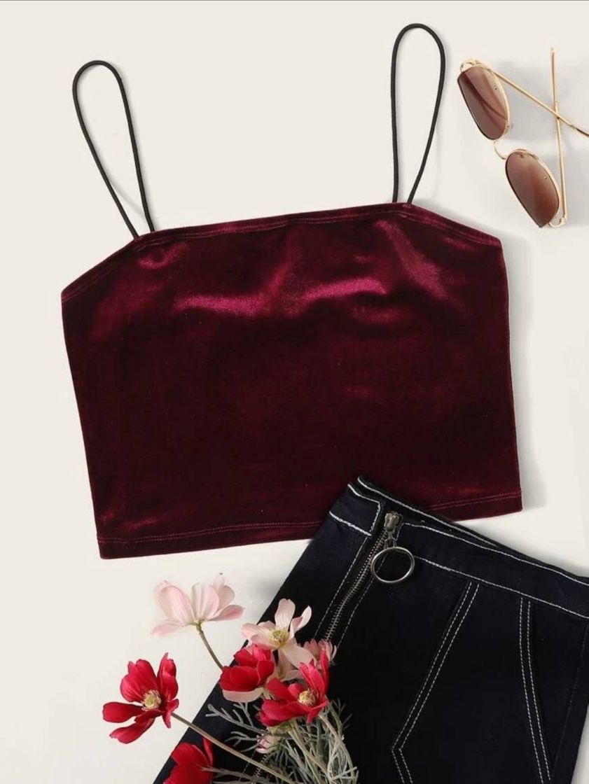 Social Velvet Cropped Cami Top

