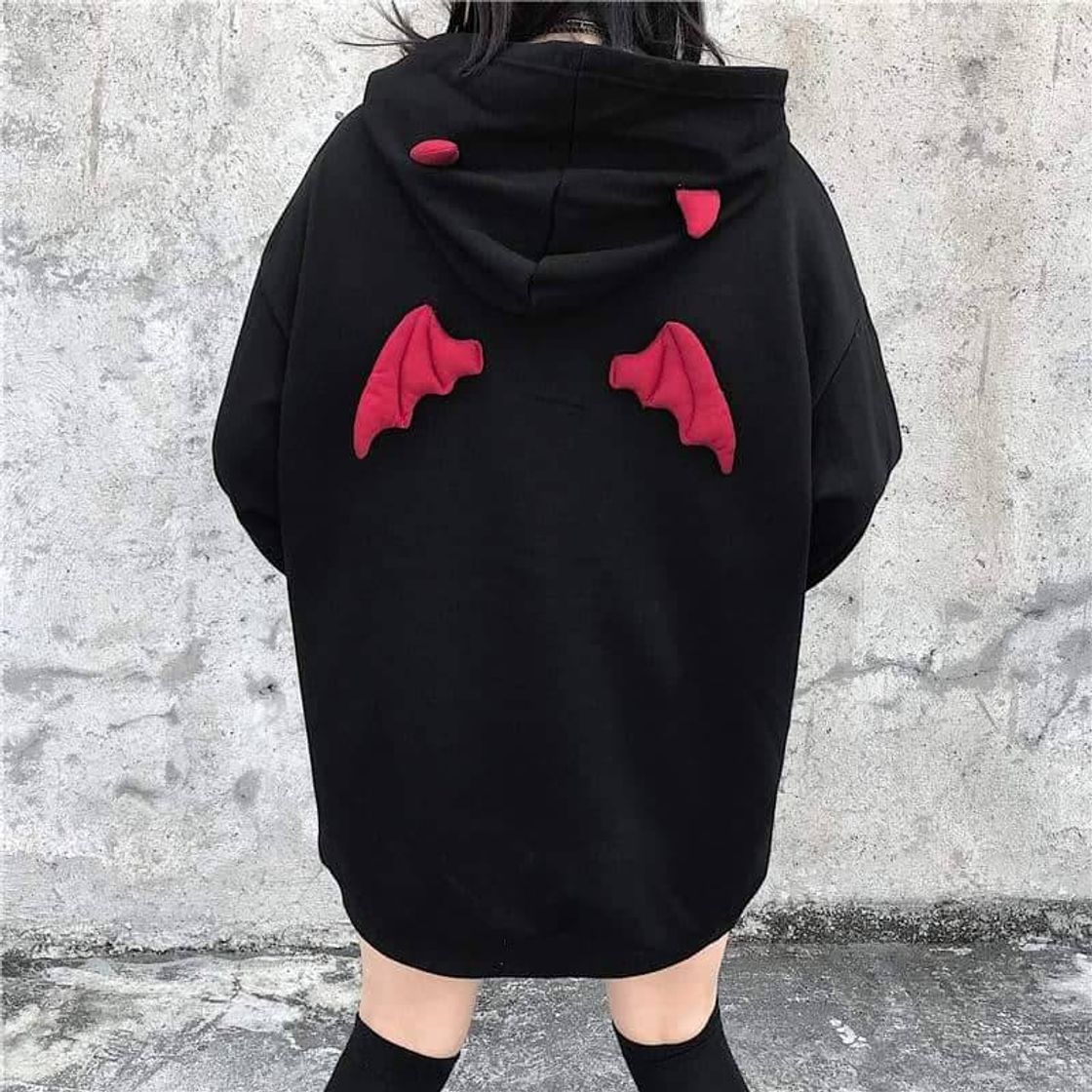 Product Nueva Harajuku Dark Punk Gothic Devil Sudadera con capucha

