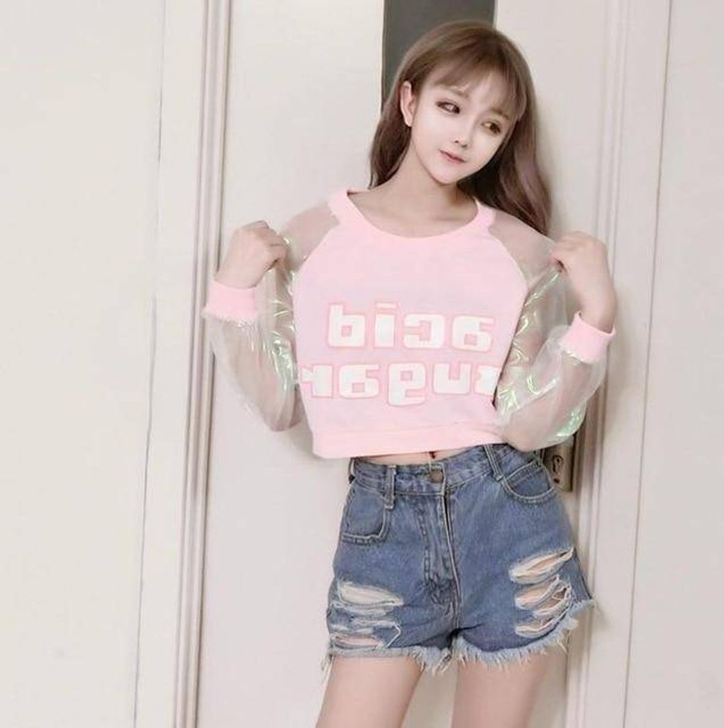 Social Harajuku Japan Style Mujer Tops transparentes

