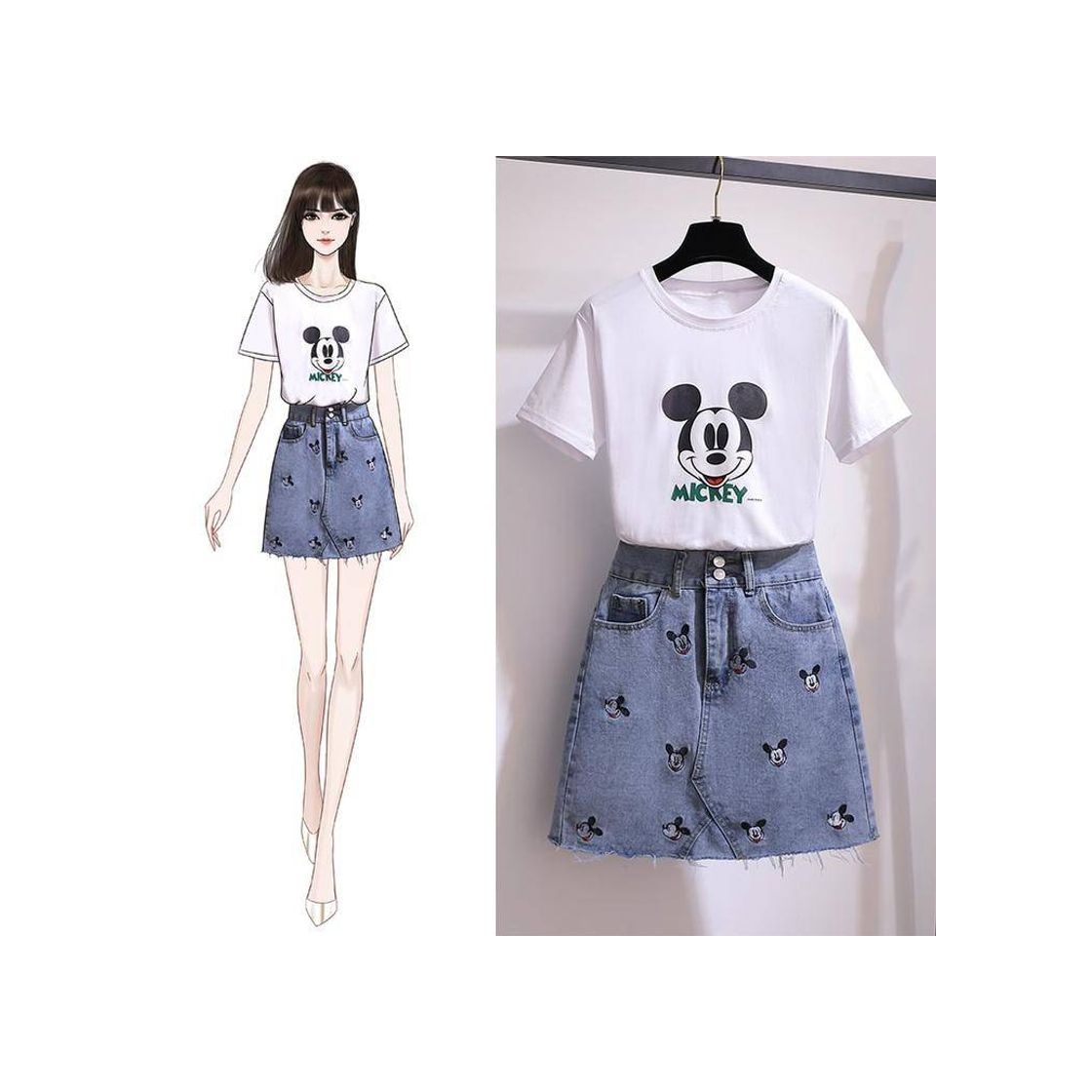 Productos Nuevo Summer Casual Mickey 2pcs Set Suit

