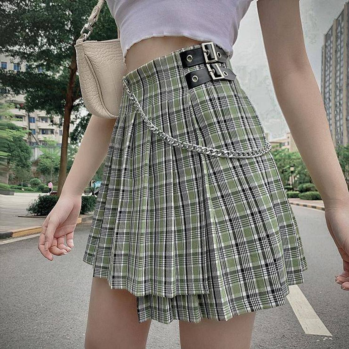 Mini faldas punk góticas a cuadros de cintura alta Harajuku
