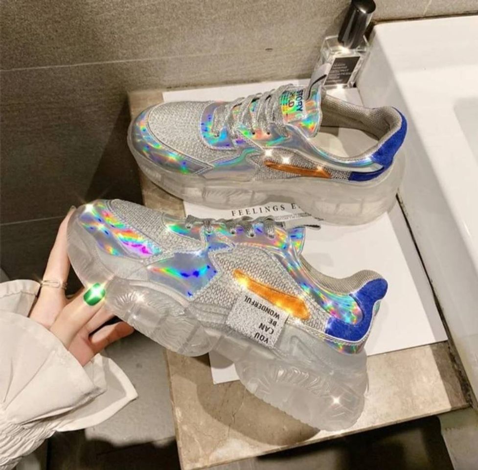 Fashion Transparent Holographic Sneakers