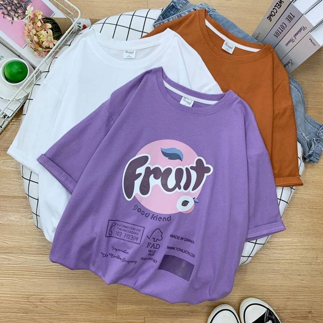 Fashion Camiseta de verano elegante estilo coreano de frutas

