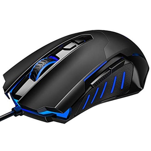 PICTEK Ratón Gaming [Nueva Vision] 7200DPI LED Ratones Gaming, Cableado Computadora Raton