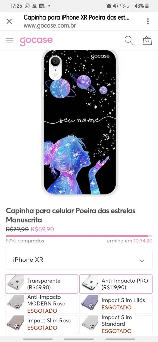 Fashion Capinha para iPhone XR Poeira das estrelas Manuscrita Clean ...