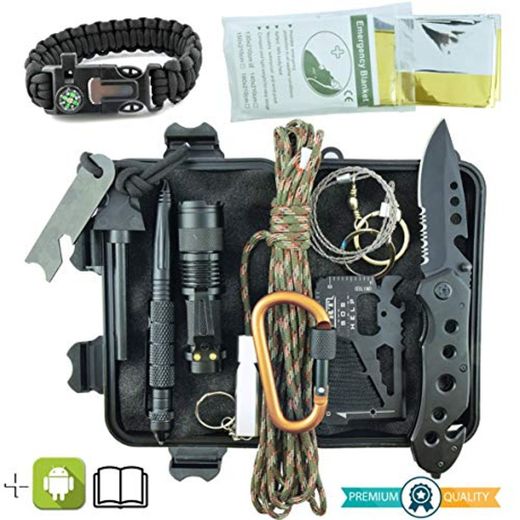 Kit de Supervivencia Militar Profesional de Tercera Generación Emergencia Montaña Excursión Senderismo