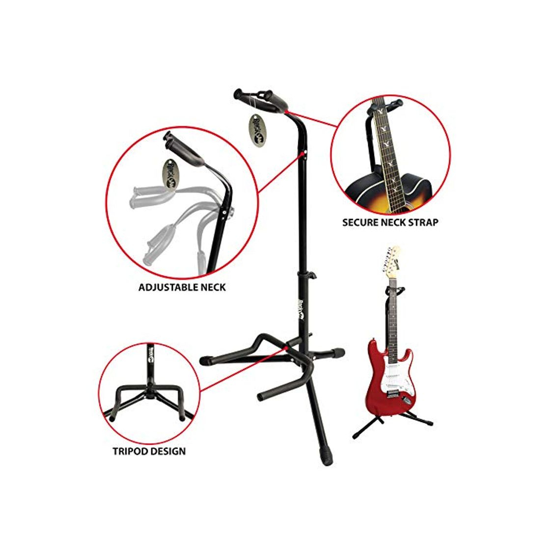 Productos RockJam Soporte de guitarra vertical universal para todas las guitarras