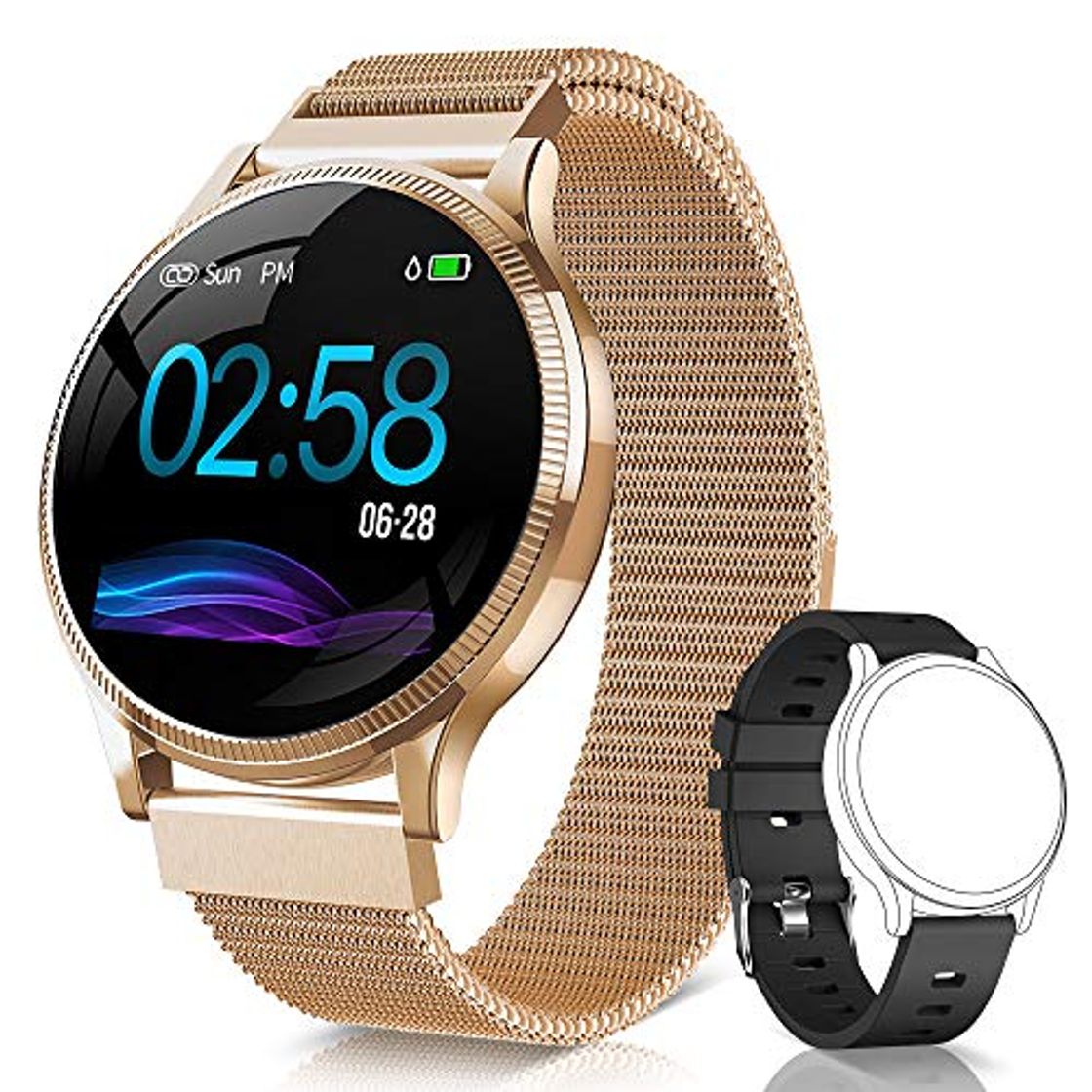 Social NAIXUES Smartwatch, Reloj Inteligente IP67 Pulsera Actividad Inteligente con Pulsómetro, Monitor de