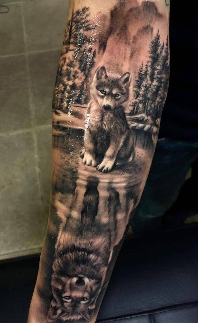 Fashion Tatuagem lobo