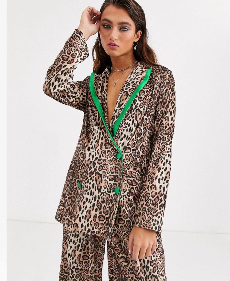 Moda Conjunto em padrão de leopardo