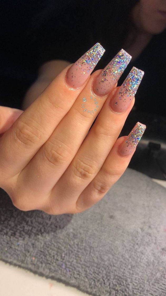 Fashion unhas de glitter