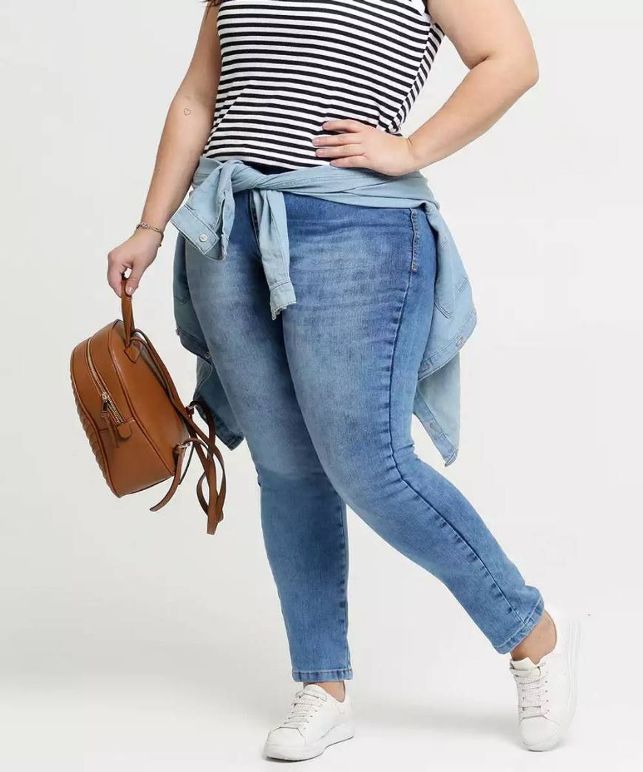 Moda Calça jeans skinny plus size