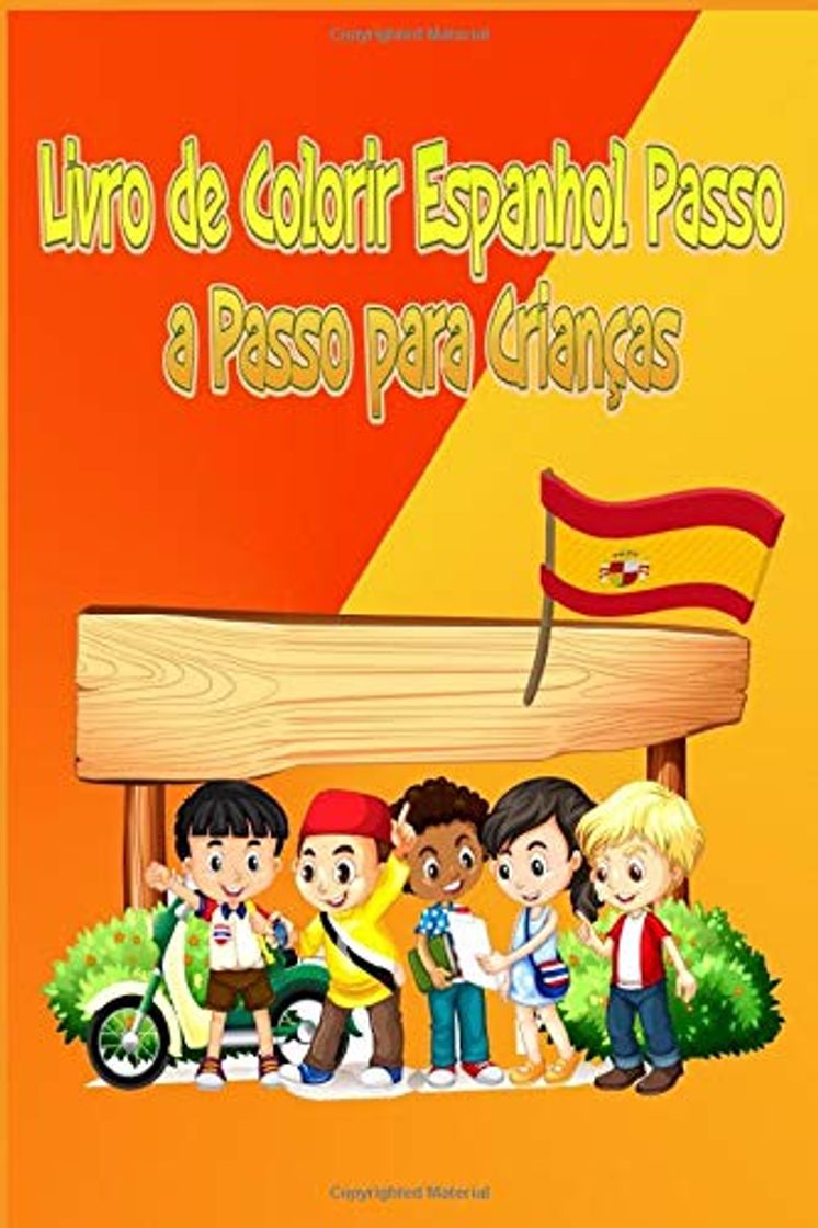 Book Livro de Colorir Espanhol Passo a Passo para Crianças: Para Crianças dos 4 aos 8 anos, Páginas Coloridas Divertidas e Divertidas