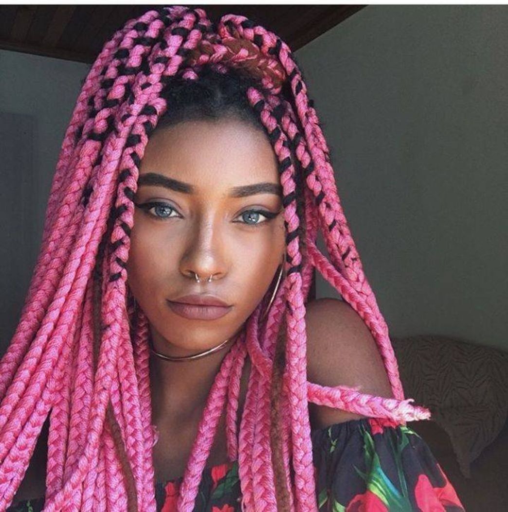 Moda Trança Box Braids Rosa