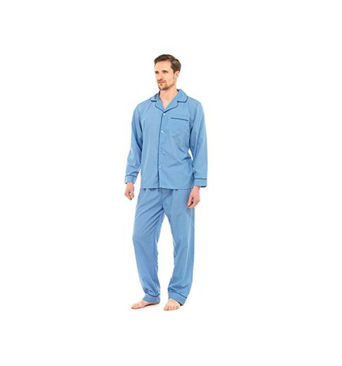 Strong Soul - Pijama tradicional de 2 piezas para hombre Azul Azul