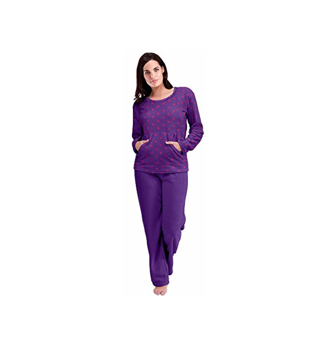 Producto Pijama para mujer, forro abrigado Morado Lunares Morados