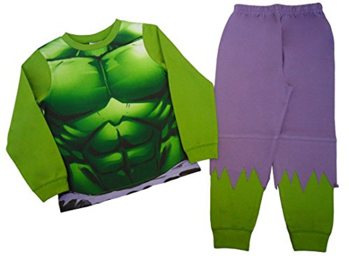 Producto Pijama del increíble Hulk para niños desde 2 a 3 años hasta 7 a 8 años verde verde