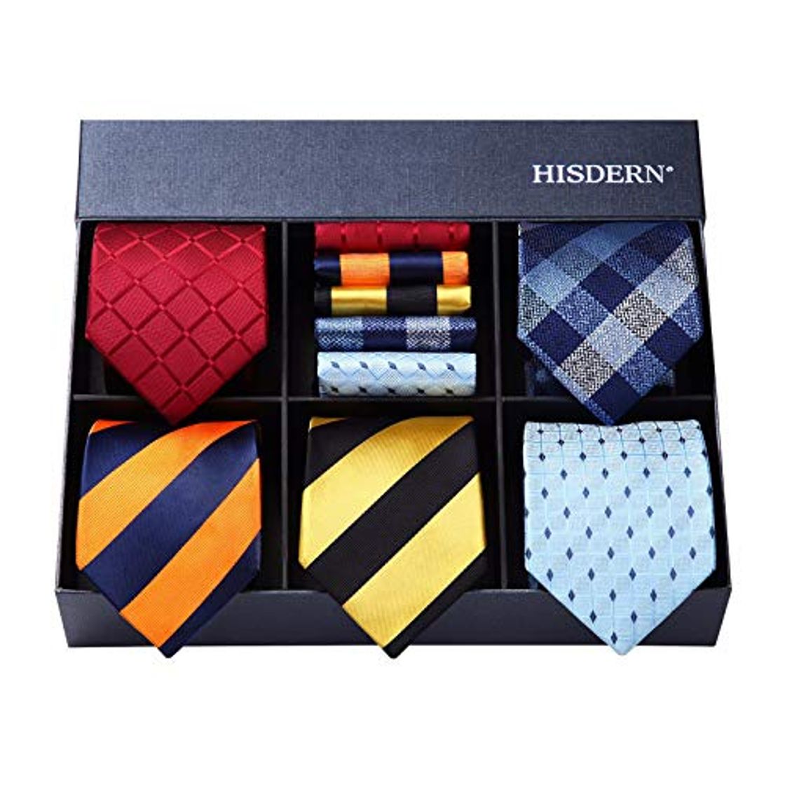 Products HISDERN Lote 5 PCS Clasico Formal Elegante Hombres Corbata de seda Set