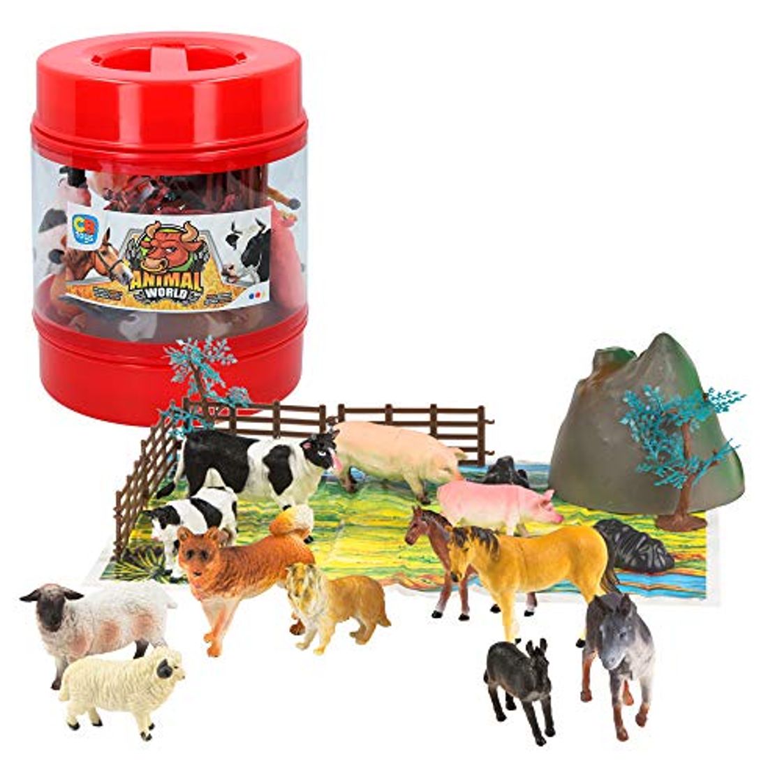 Place ColorBaby -  Bote con animales de granja de Animal World