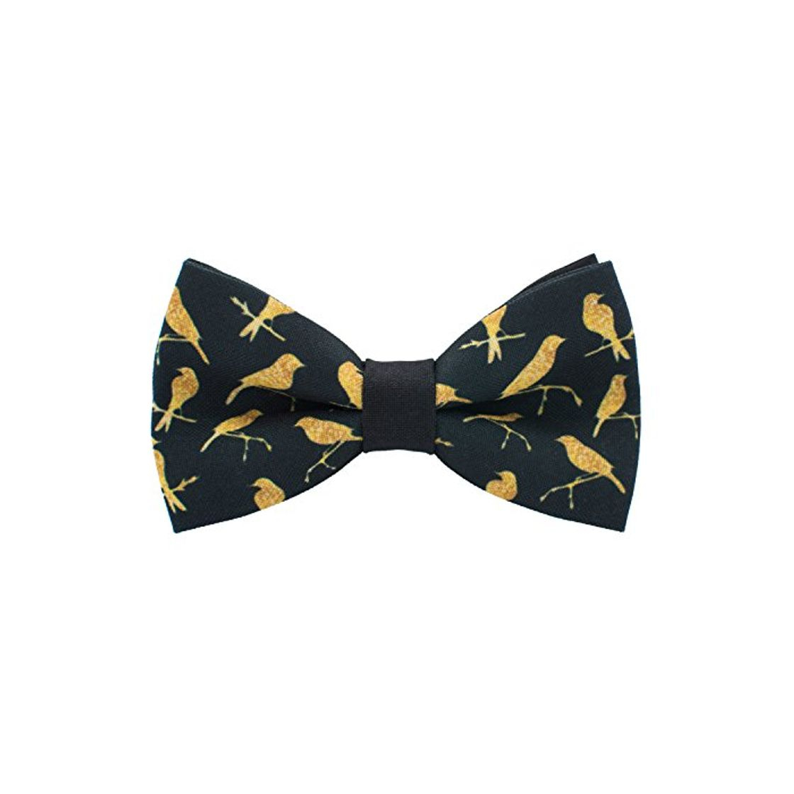 Product Bow Tie House Yellow Birds bow tie black color unisex pre