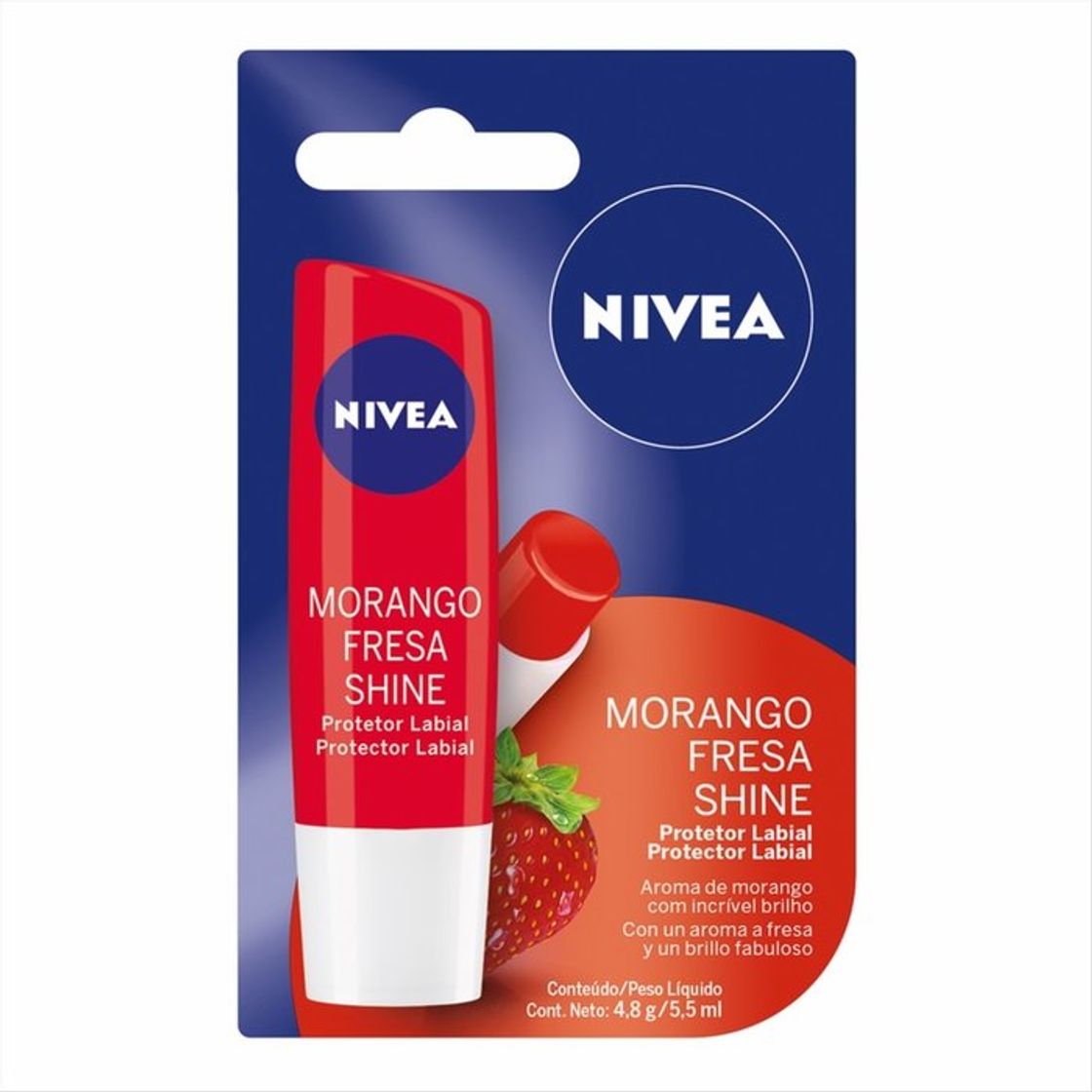 Fashion Protetor Labial Nivea Morango Shine 4,8g | Drogasil