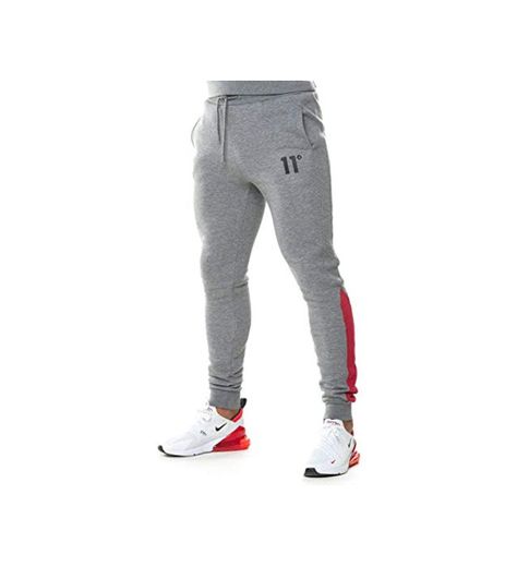 11 Degrees - Pantalón de esquí para hombre, color gris y rojo