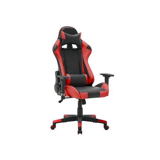 T-LoVendo TY-OC-RC1-RED Silla Gaming Oficina Racing Sillon Gamer Despacho Profesional Videojuegos PC