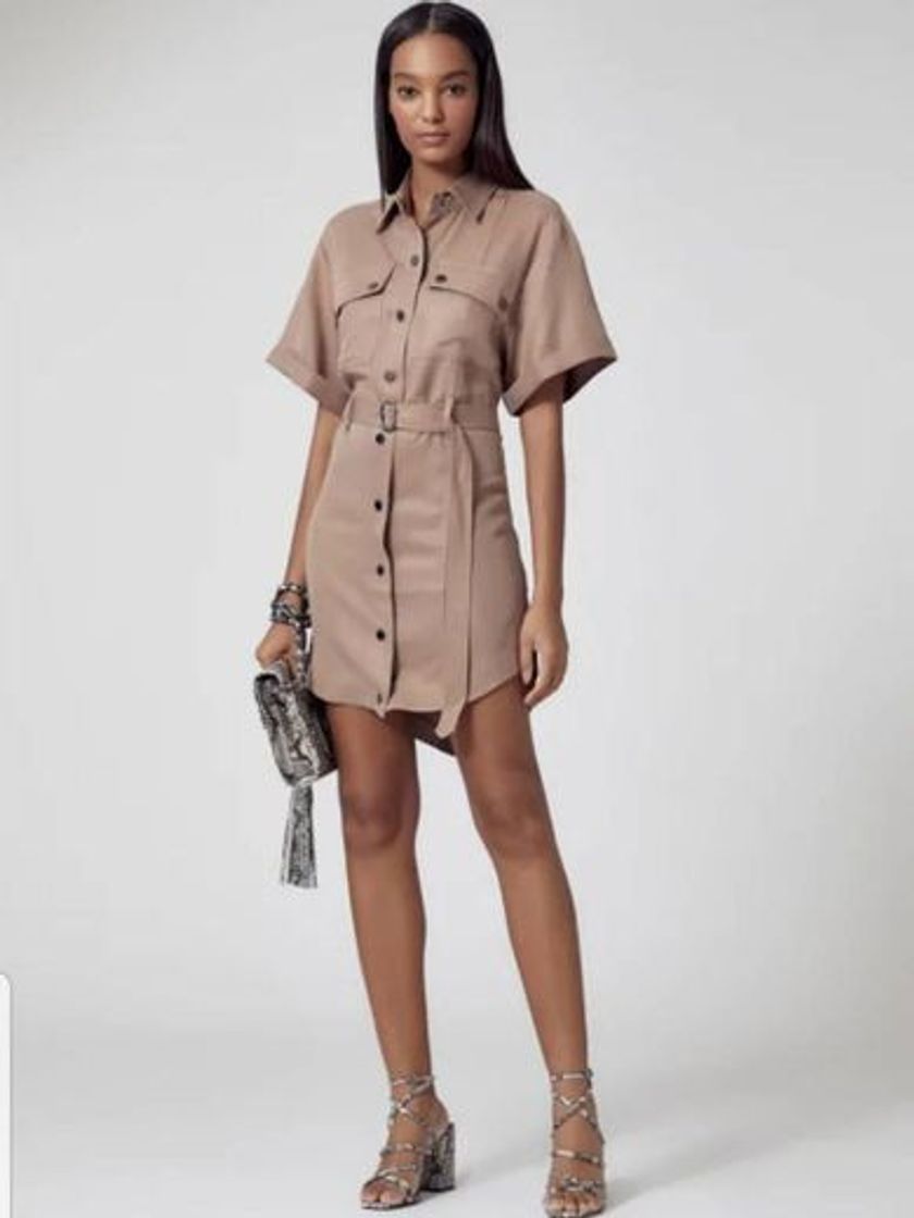 Moda Vestido Curto De Liocel Militar - Animale