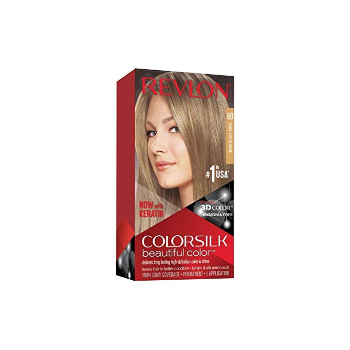 Products Revlon ColorSilk Tinte de Cabello Permanente Tono #60 Rubio Cenizo Oscuro